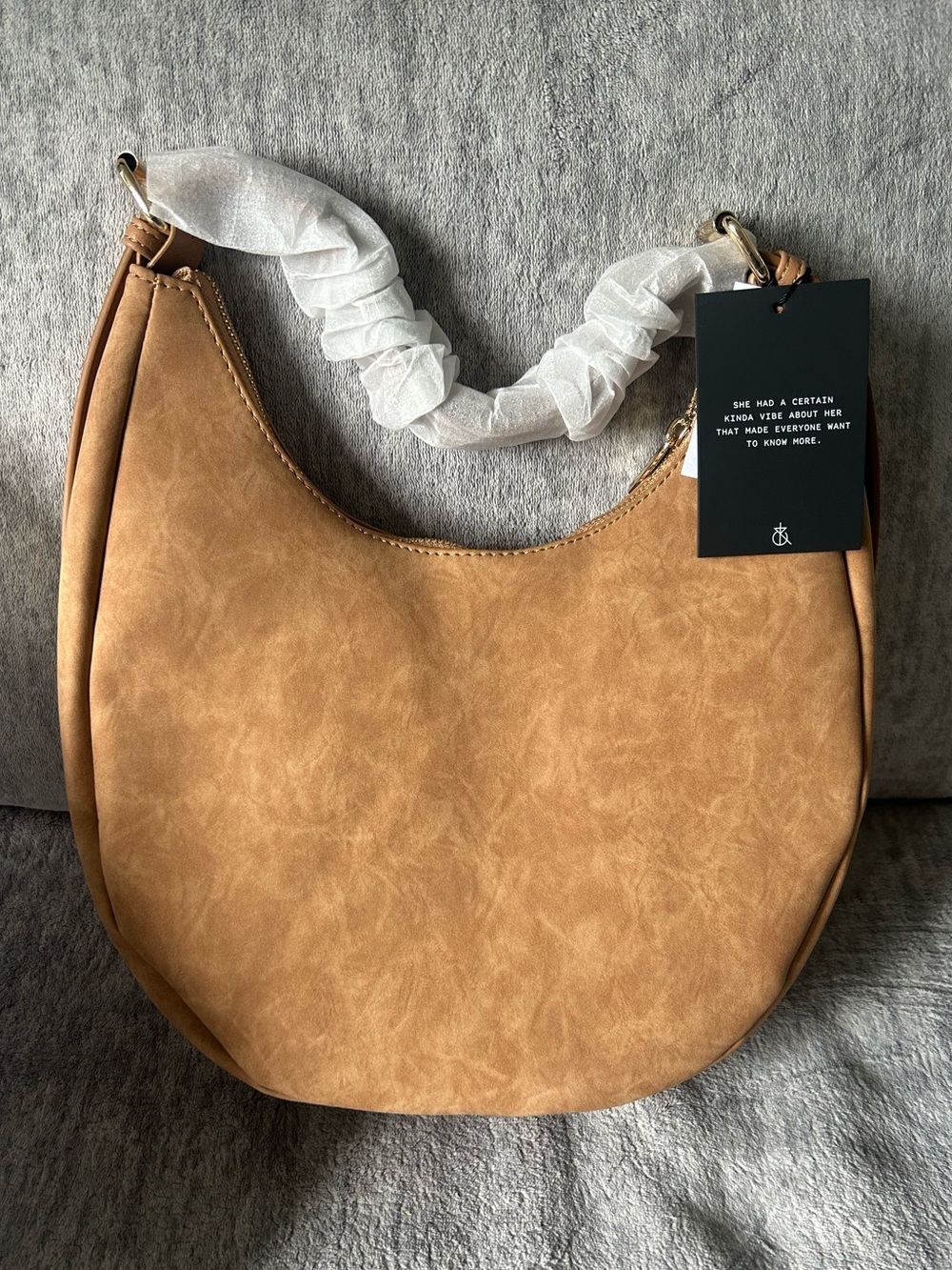 4th and reckless faux suede Tan Shoulder Hobo Bag